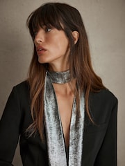 Mint Velvet Gold Metallic Skinny Scarf - Image 1 of 3
