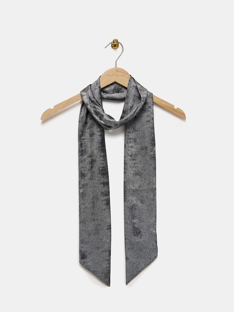 Mint Velvet Gold Metallic Skinny Scarf - Image 2 of 3