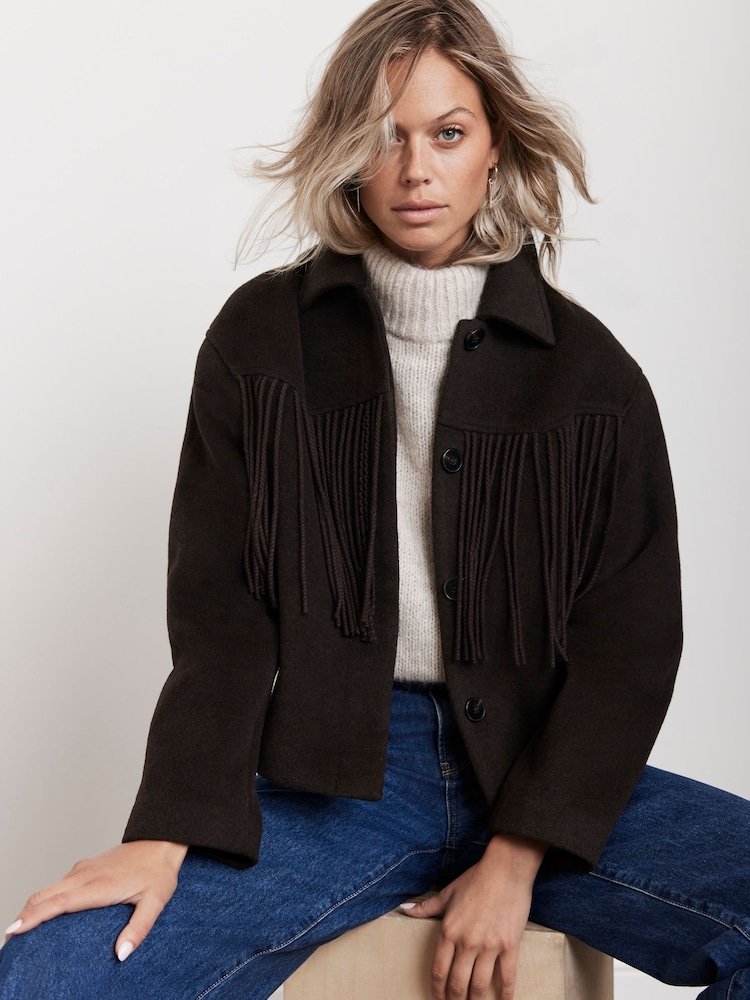 Mint Velvet Brown Brown Tassel Jacket - Image 1 of 7