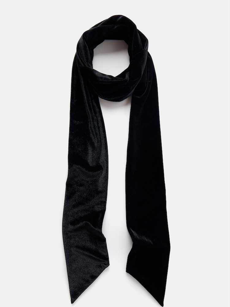 Mint Velvet Black Velvet Skinny Scarf - Image 2 of 3