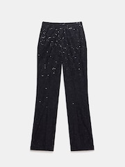Mint Velvet Black Lace Sequin Trousers - Image 5 of 6