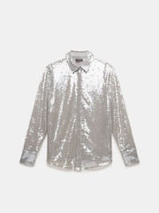 Mint Velvet Metallic Sequin Shirt - Image 6 of 7