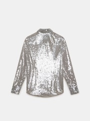 Mint Velvet Metallic Sequin Shirt - Image 7 of 7