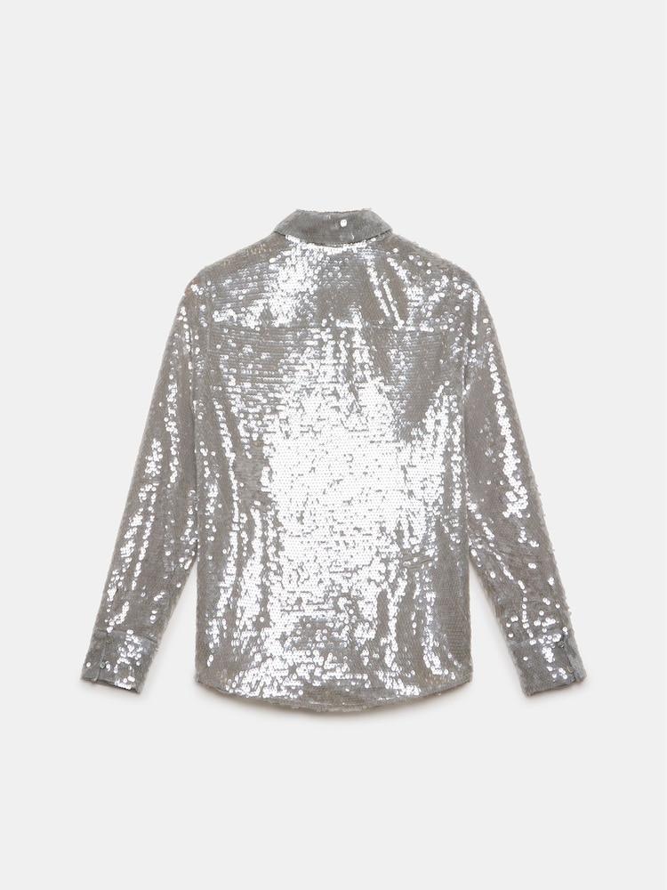 Mint Velvet Metallic Sequin Shirt - Image 7 of 7