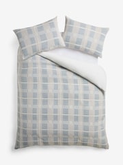 Blue Quilted Pattern Duvet Cover and Pillowcase Set - Image 5 of 6