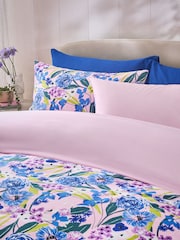 Bright Pink Floral Duvet Cover and Pillowcase Set - Image 3 of 4