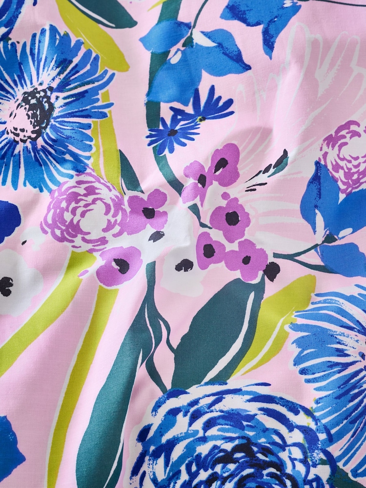 Bright Pink Floral Duvet Cover and Pillowcase Set - Image 4 of 4
