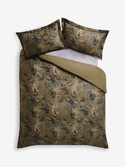 Green Time Travel Floral 200TC Sateen Duvet Cover and Pillowcase Set - Image 10 of 10
