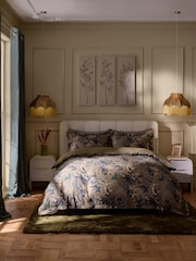 Green Time Travel Floral 200TC Sateen Duvet Cover and Pillowcase Set - Image 8 of 10