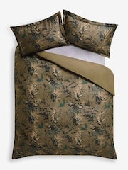 Green Time Travel Floral 200TC Sateen Duvet Cover and Pillowcase Set - Image 9 of 10