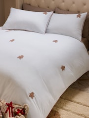 Natural Cotton Christmas Gingerbread Crochet Duvet Cover and Pillowcase Set - Image 1 of 10