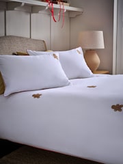 Natural Cotton Christmas Gingerbread Crochet Duvet Cover and Pillowcase Set - Image 3 of 10