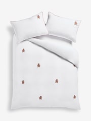 Natural Cotton Christmas Gingerbread Crochet Duvet Cover and Pillowcase Set - Image 5 of 10