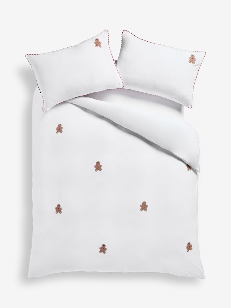 Natural Cotton Christmas Gingerbread Crochet Duvet Cover and Pillowcase Set - Image 5 of 5