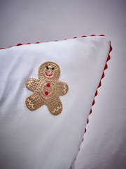 Natural Cotton Christmas Gingerbread Crochet Duvet Cover and Pillowcase Set - Image 7 of 10