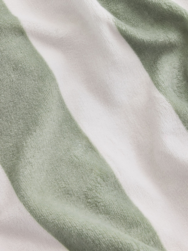 Green Sage Stripe Fleece Duvet Cover and Pillowcase Set - Image 4 of 4 Green Sage Stripe Fleece Duvet Cover and Pillowcase Set - Image 4 of 4