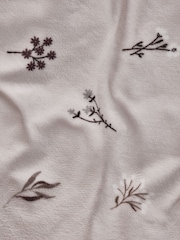 Fleece Floral Print Stripe Reversible Duvet Cover and Pillowcase Set - Imagen 4 de 5