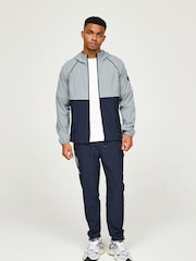 Zavetti Canada Blue Vellatori Woven Zip Up Hoodie - Image 6 of 7