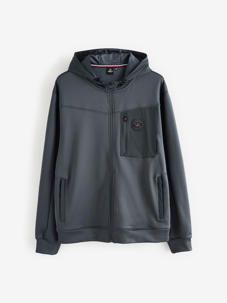 Zavetti Canada Grey Saletto Zip Through Hoodie - Image 6 of 6