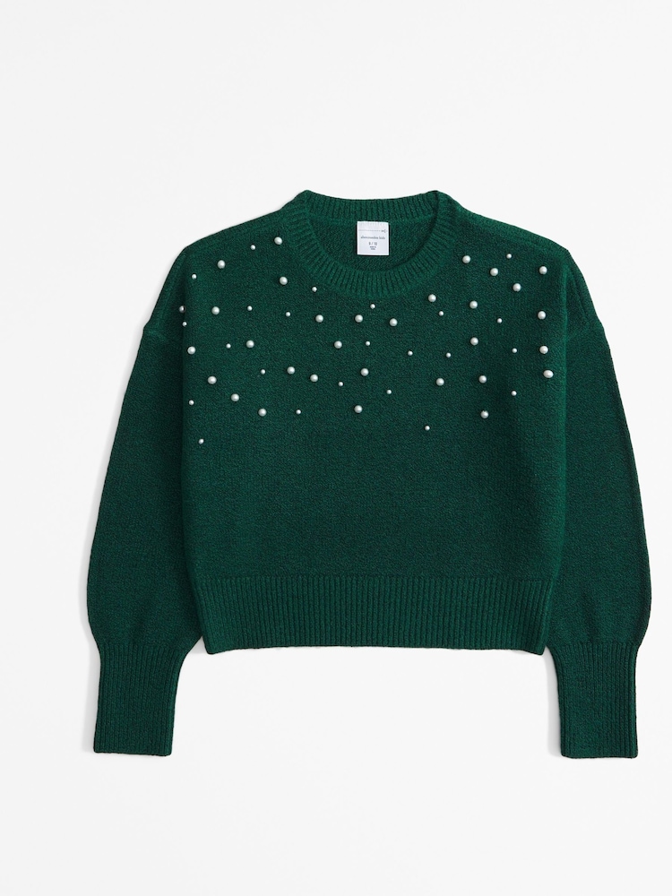 Verde - Abercrombie & Fitch Ballon Sleeve Knitted Jumper With Diamante Detail - Imagen 1 de 2