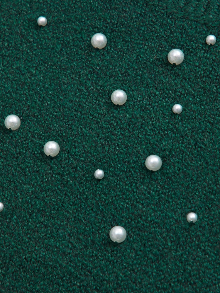 Verde - Abercrombie & Fitch Ballon Sleeve Knitted Jumper With Diamante Detail - Imagen 2 de 2