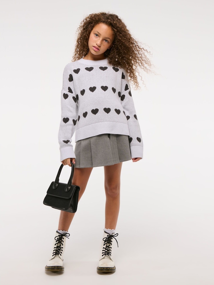Abercrombie & Fitch Grey Heart Knitted Jumper - Image 2 of 4