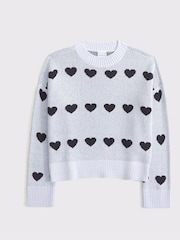 Abercrombie & Fitch Grey Heart Knitted Jumper - Image 4 of 4
