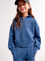 Abercrombie & Fitch Blue Quauter Zip Jumper - Image 1 of 6
