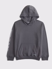 Abercrombie & Fitch Grey Back Graphic Logo Hoodie - Image 1 of 2
