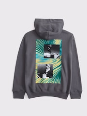 Abercrombie & Fitch Grey Back Graphic Logo Hoodie - Image 2 of 2