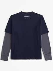 Abercrombie & Fitch Double Layer Long Sleeve T-Shirt - Image 1 of 2