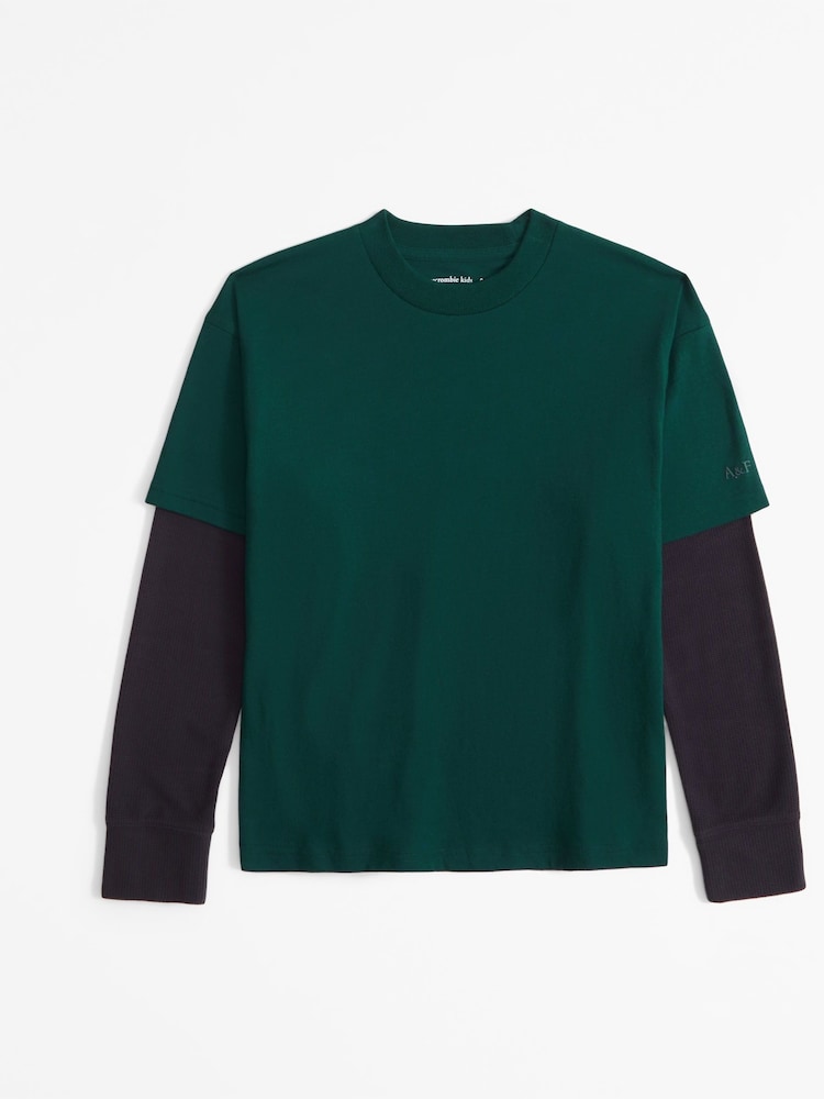 Abercrombie & Fitch Double Layer Long Sleeve T-Shirt - Image 1 of 2 Abercrombie & Fitch Double Layer Long Sleeve T-Shirt - Image 1 of 2