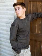 Abercrombie & Fitch Boxy Waffle Texture Long Sleeve Jumper - Image 1 of 2