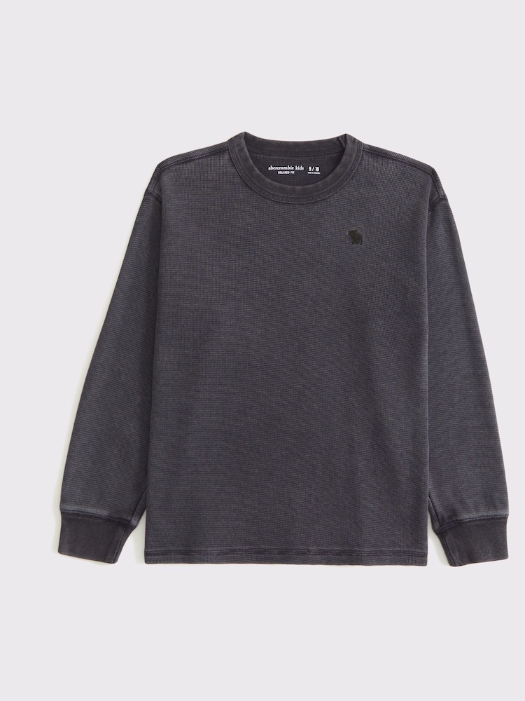 Abercrombie & Fitch Boxy Waffle Texture Long Sleeve Jumper - Image 2 of 2