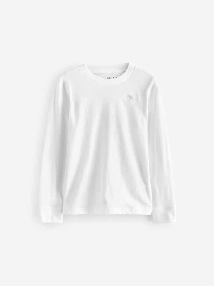Abercrombie & Fitch Blue Essential Icon Logo Long Sleeves T-Shirt 3 Pack - Image 3 of 6
