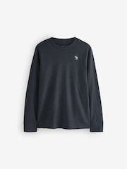 Abercrombie & Fitch Blue Essential Icon Logo Long Sleeves T-Shirt 3 Pack - Image 4 of 6