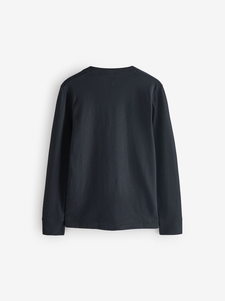 Abercrombie & Fitch Blue Essential Icon Logo Long Sleeves T-Shirt 3 Pack - Image 5 of 6