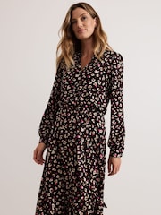 Phase Eight Black Petite Aoife Printed Jersey Dress - Image 3 of 8