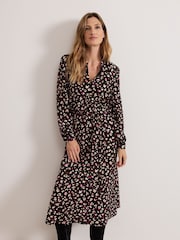 Phase Eight Black Petite Aoife Printed Jersey Dress - Image 4 of 8