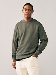 Grün meliert - Rich Jersey Crew Sweatshirt - Image 1 of 9