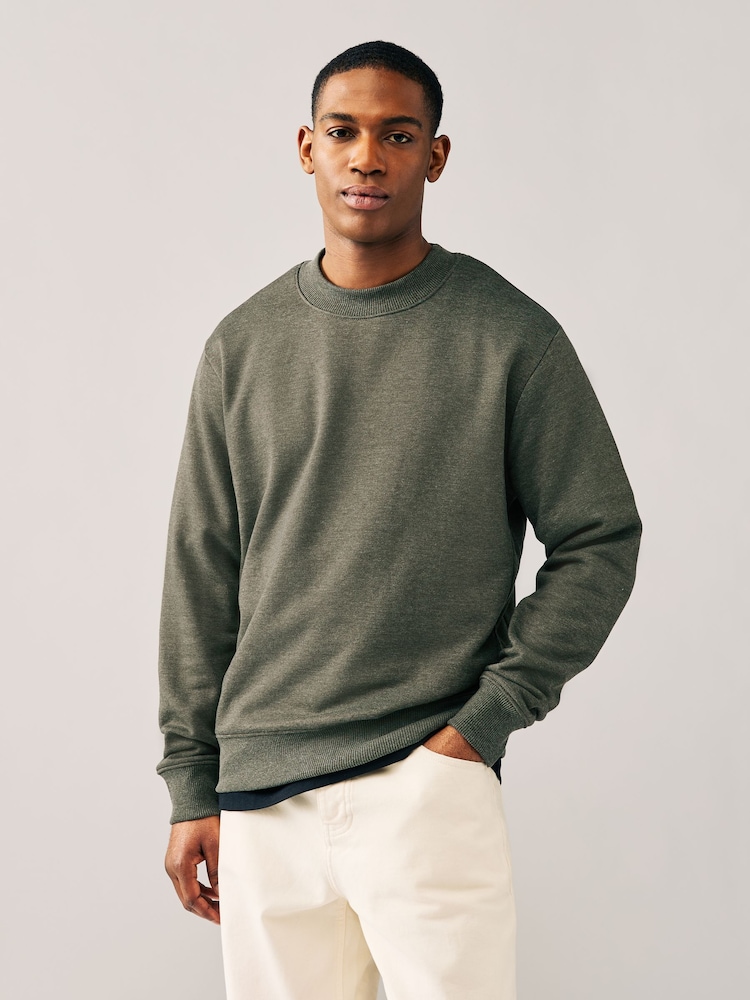 Grün meliert - Rich Jersey Crew Sweatshirt - Image 1 of 9