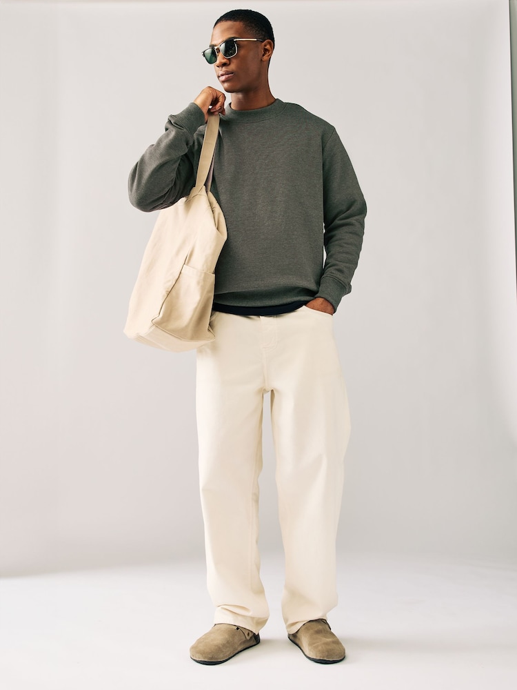 Grün meliert - Rich Jersey Crew Sweatshirt - Image 2 of 9
