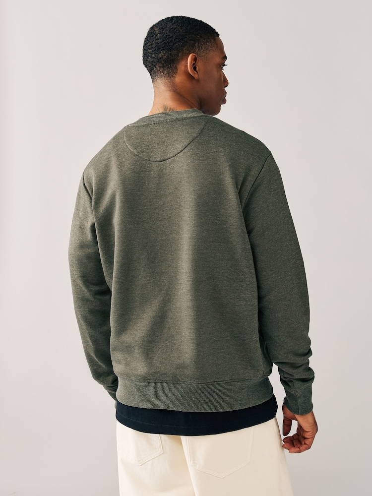 Grün meliert - Rich Jersey Crew Sweatshirt - Image 3 of 9