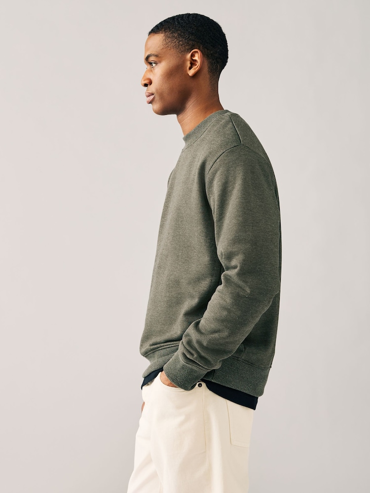 Grün meliert - Rich Jersey Crew Sweatshirt - Image 4 of 9