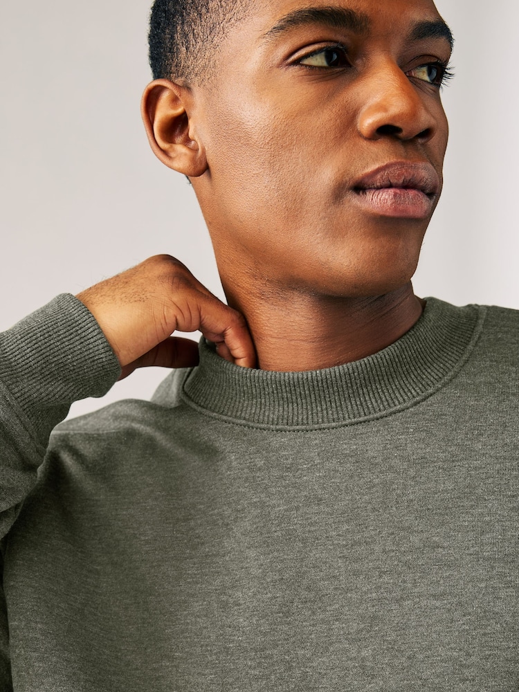 Grün meliert - Rich Jersey Crew Sweatshirt - Image 5 of 9
