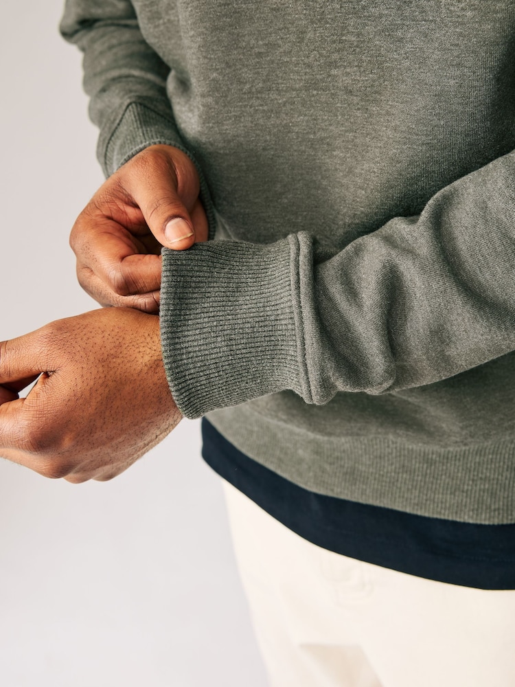 Grün meliert - Rich Jersey Crew Sweatshirt - Image 6 of 9