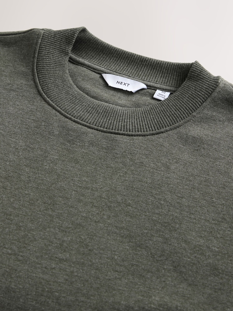 Grün meliert - Rich Jersey Crew Sweatshirt - Image 9 of 9