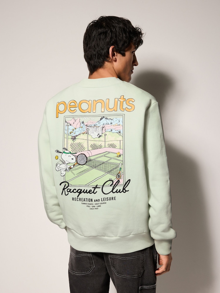 Sage Green Snoopy License Graphic Print Crew Sweatshirt - Image 1 of 5