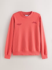 Coral Pink Cotton Rich Crew Graphic Sweatshirt - Image 2 of 4