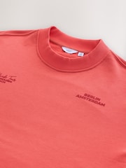 Coral Pink Cotton Rich Crew Graphic Sweatshirt - Image 4 of 4